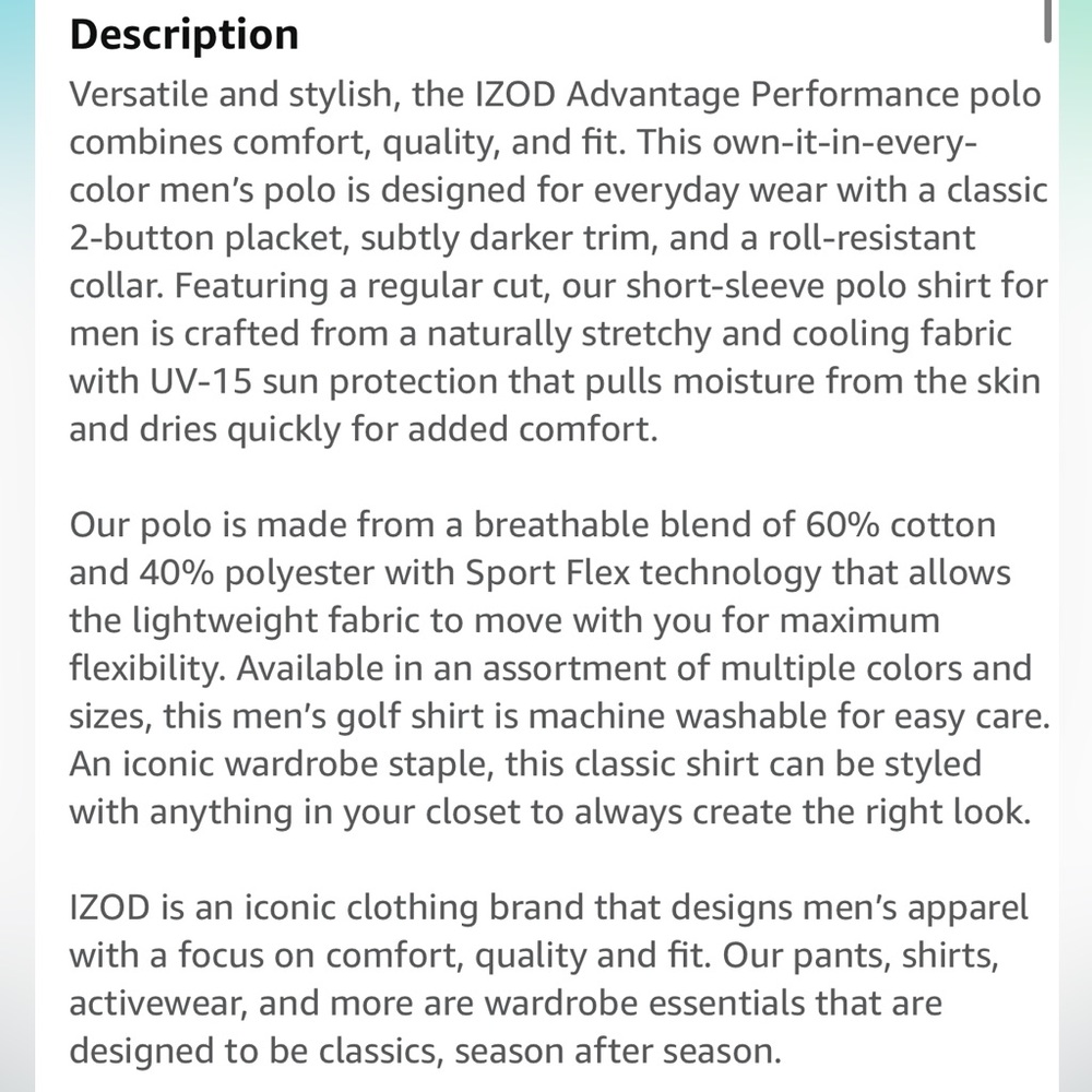 IZOD Slim-Fit Advantage Performance Polos | Various sizes - Picture 8 of 10